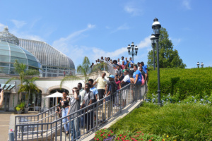 Students on staircase at Phipps Conservatory and Botanical Gardens for the fourth annual Youth Summit